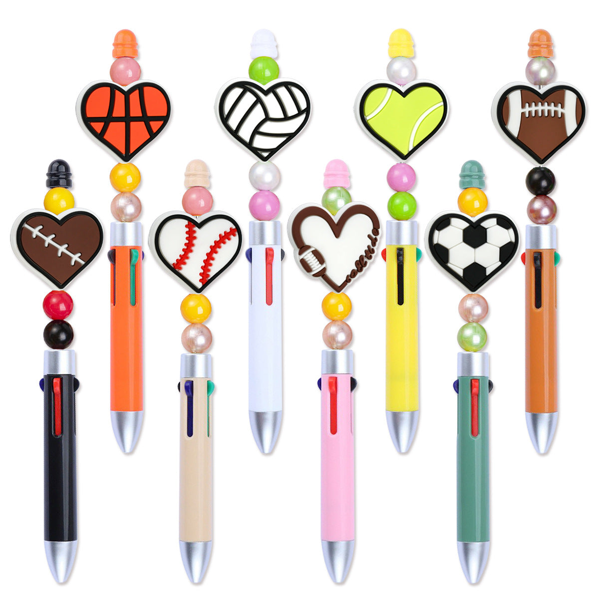 Wholesale  Random 100pcs/packCartoon sports series soft rubber balls and loose beads